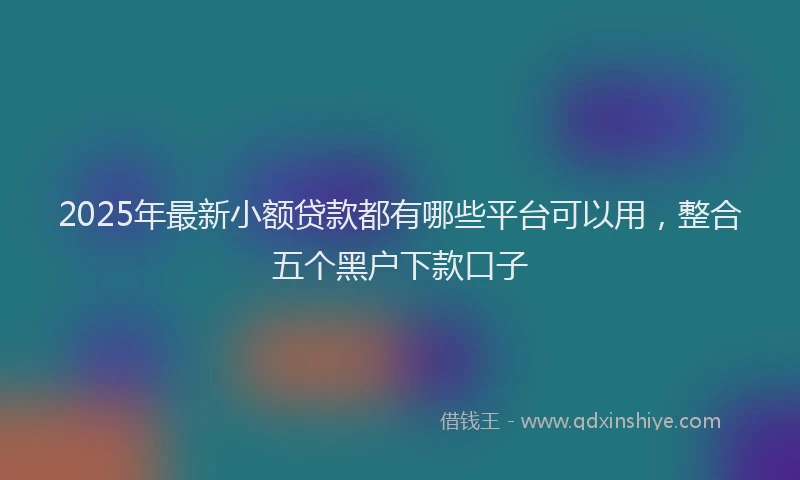 2025年最新小额贷款都有哪些平台可以用，整合五个黑户下款口子