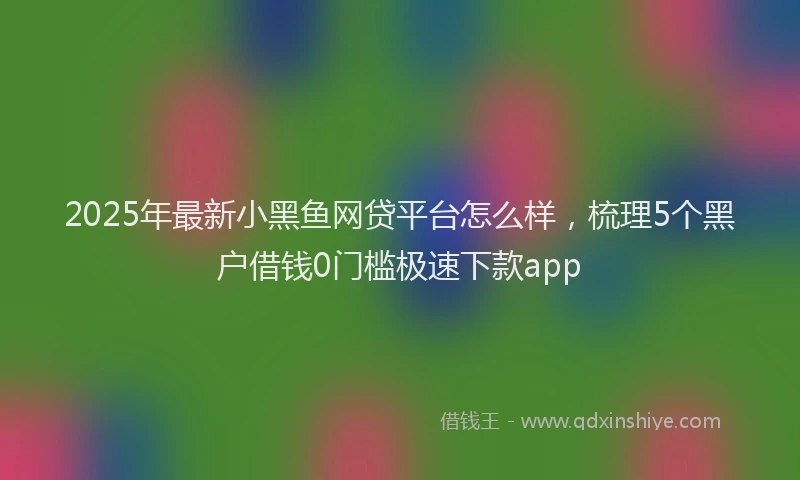 2025年最新小黑鱼网贷平台怎么样，梳理5个黑户借钱0门槛极速下款app