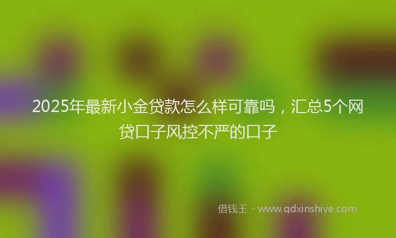 2025年最新小金贷款怎么样可靠吗，汇总5个网贷口子风控不严的口子