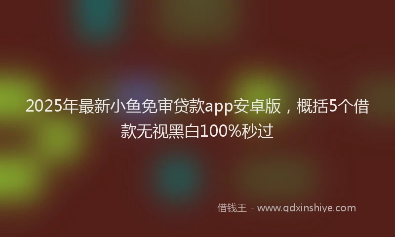 2025年最新小鱼免审贷款app安卓版，概括5个借款无视黑白100%秒过