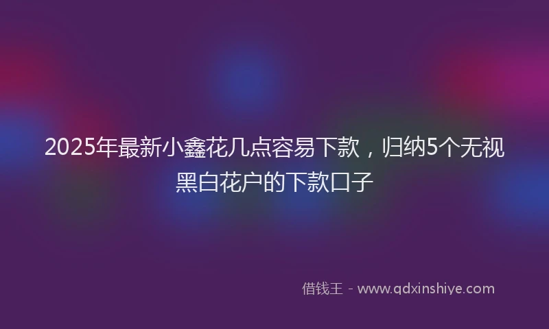 2025年最新小鑫花几点容易下款，归纳5个无视黑白花户的下款口子