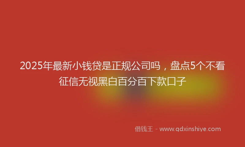 2025年最新小钱贷是正规公司吗，盘点5个不看征信无视黑白百分百下款口子