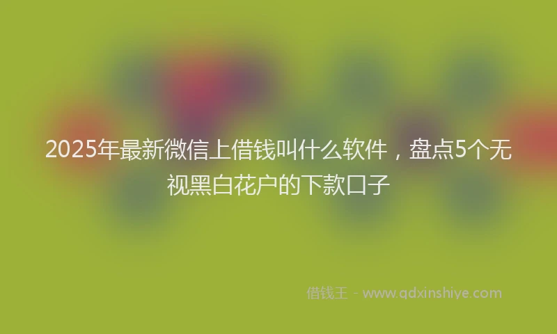 2025年最新微信上借钱叫什么软件，盘点5个无视黑白花户的下款口子
