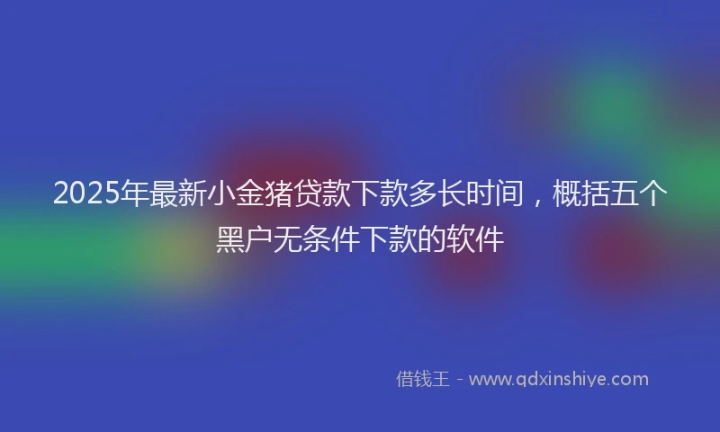 2025年最新小金猪贷款下款多长时间，概括五个黑户无条件下款的软件