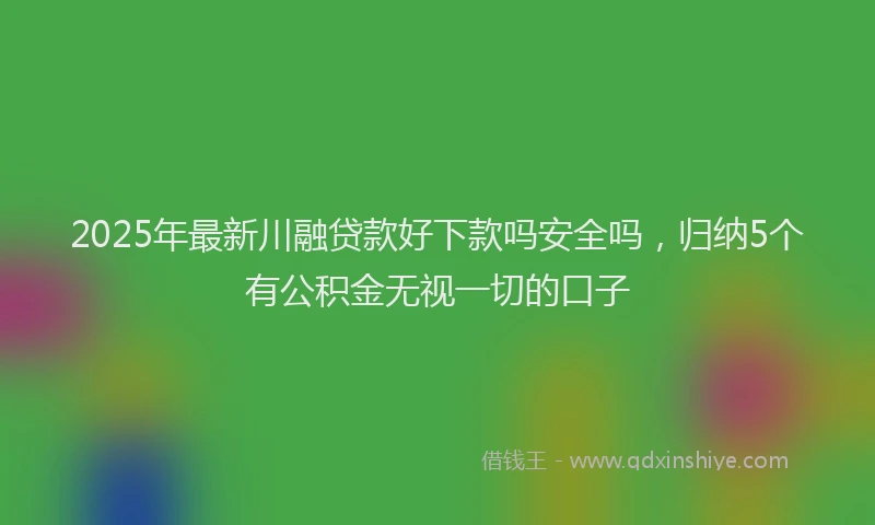 2025年最新川融贷款好下款吗安全吗，归纳5个有公积金无视一切的口子