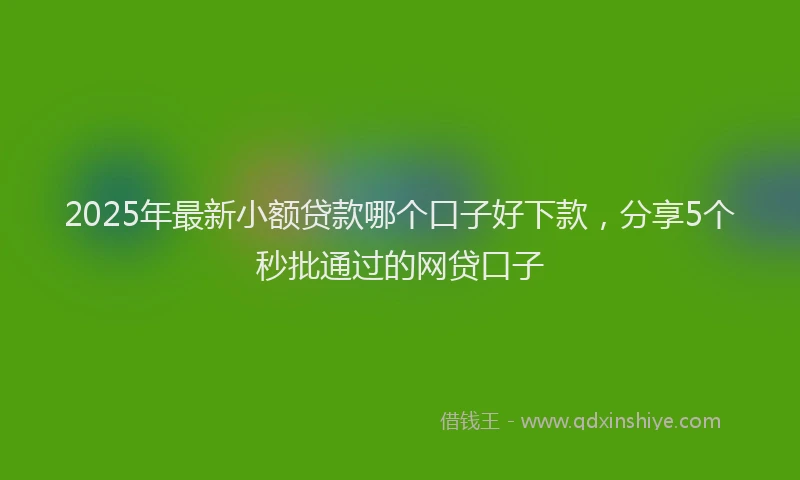 2025年最新小额贷款哪个口子好下款，分享5个秒批通过的网贷口子