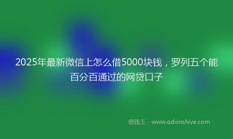 2025年最新微信上怎么借5000块钱，罗列五个能百分百通过的网贷口子