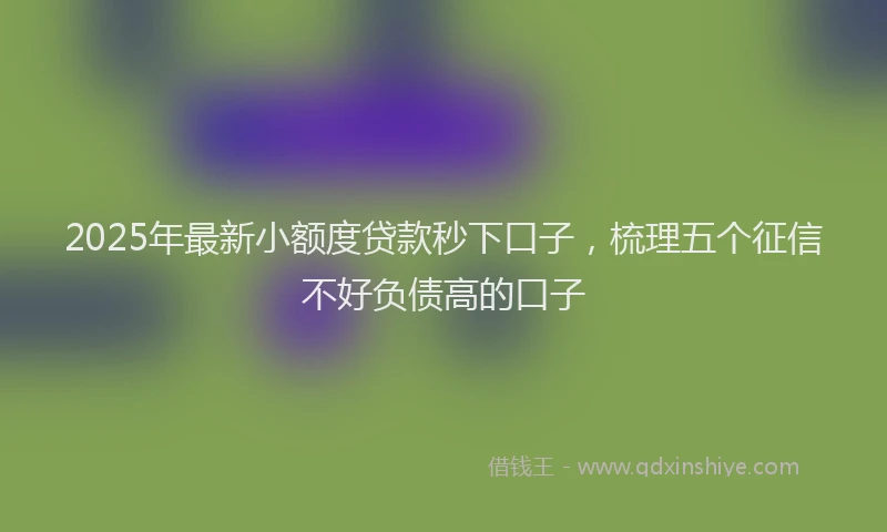 2025年最新小额度贷款秒下口子，梳理五个征信不好负债高的口子