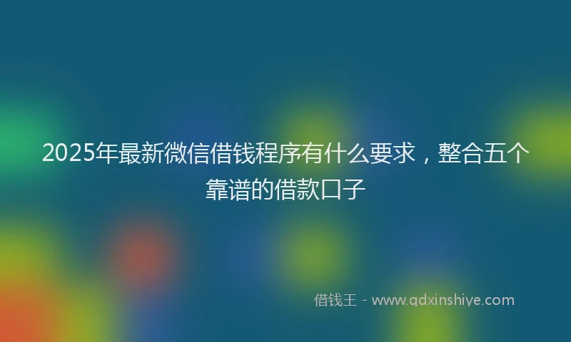 2025年最新微信借钱程序有什么要求，整合五个靠谱的借款口子