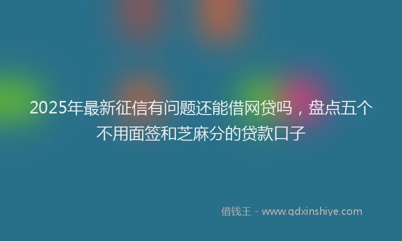 2025年最新征信有问题还能借网贷吗，盘点五个不用面签和芝麻分的贷款口子