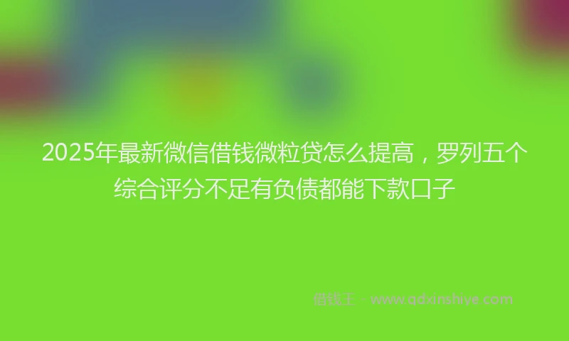 2025年最新微信借钱微粒贷怎么提高，罗列五个综合评分不足有负债都能下款口子