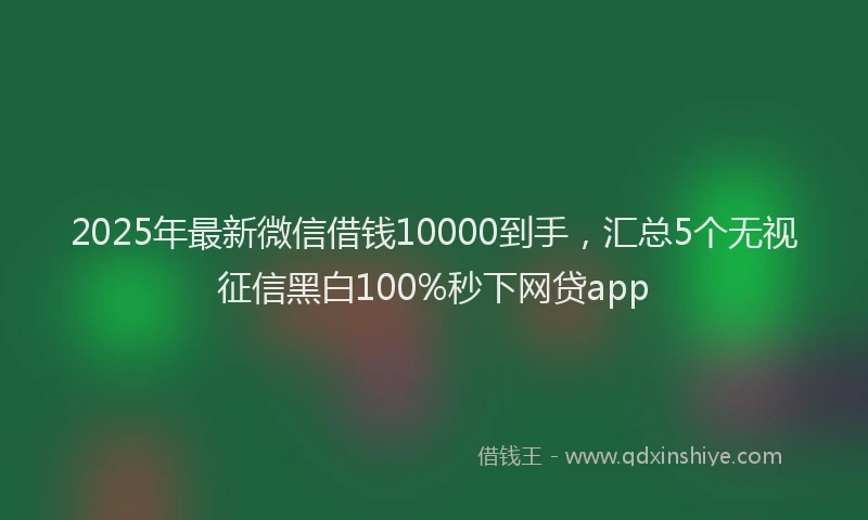 2025年最新微信借钱10000到手，汇总5个无视征信黑白100%秒下网贷app