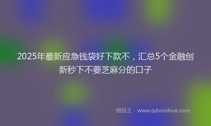 2025年最新应急钱袋好下款不，汇总5个金融创新秒下不要芝麻分的口子