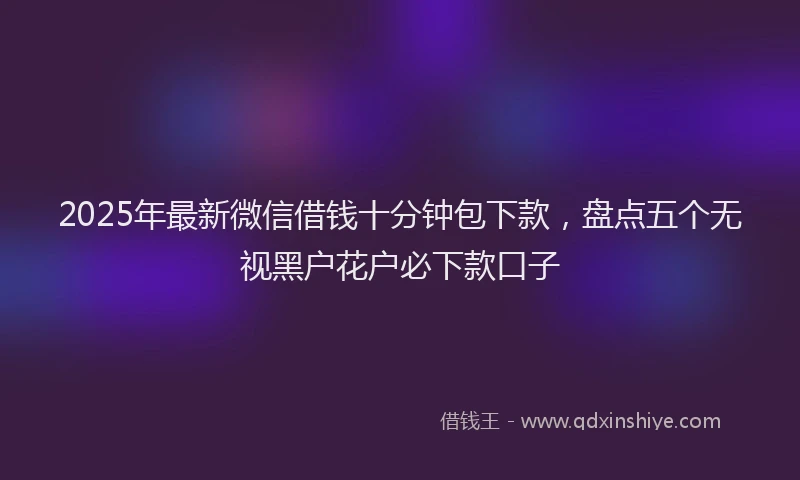 2025年最新微信借钱十分钟包下款，盘点五个无视黑户花户必下款口子