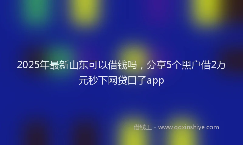 2025年最新山东可以借钱吗，分享5个黑户借2万元秒下网贷口子app