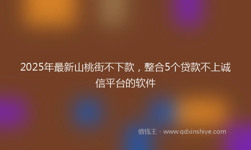2025年最新山桃街不下款，整合5个贷款不上诚信平台的软件