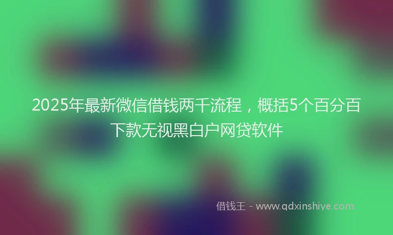 2025年最新微信借钱两千流程，概括5个百分百下款无视黑白户网贷软件