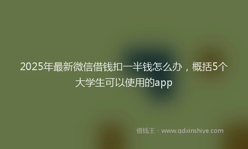 2025年最新微信借钱扣一半钱怎么办，概括5个大学生可以使用的app