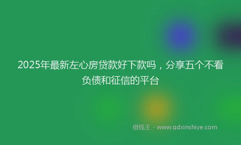 2025年最新左心房贷款好下款吗，分享五个不看负债和征信的平台