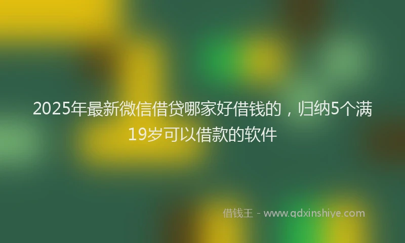 2025年最新微信借贷哪家好借钱的，归纳5个满19岁可以借款的软件