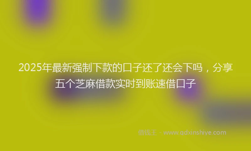 2025年最新强制下款的口子还了还会下吗，分享五个芝麻借款实时到账速借口子