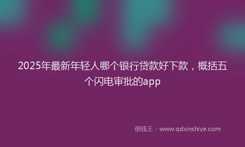 2025年最新年轻人哪个银行贷款好下款，概括五个闪电审批的app