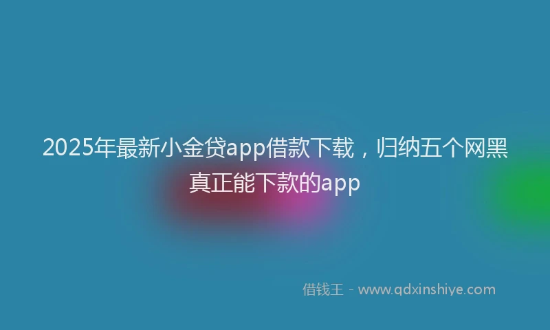 2025年最新小金贷app借款下载，归纳五个网黑真正能下款的app