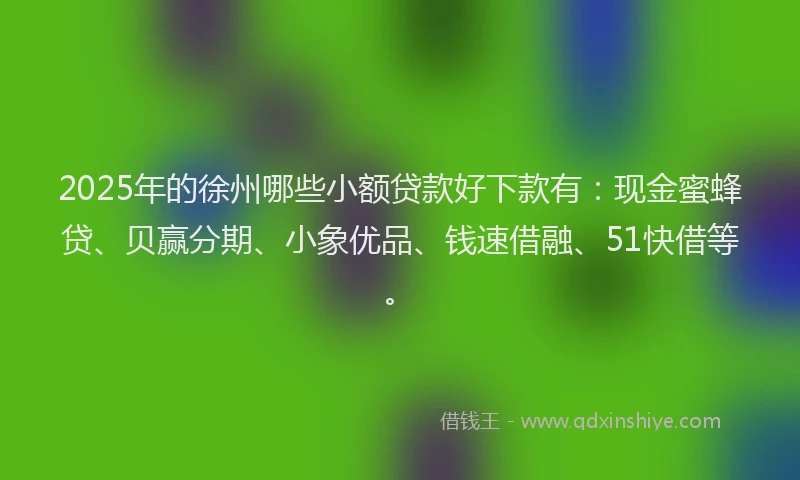 2025年的徐州哪些小额贷款好下款有：现金蜜蜂贷、贝赢分期、小象优品、钱速借融、51快借等。