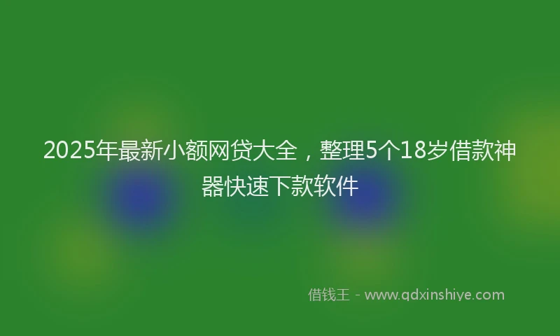 2025年最新小额网贷大全，整理5个18岁借款神器快速下款软件
