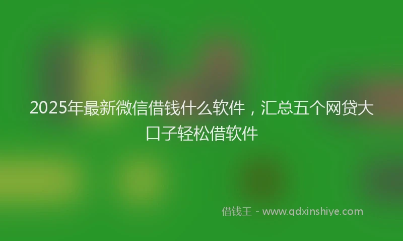 2025年最新微信借钱什么软件，汇总五个网贷大口子轻松借软件
