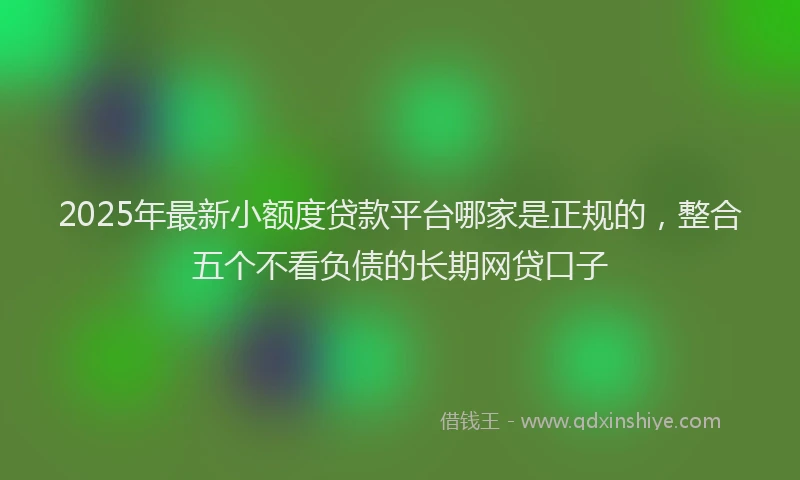 2025年最新小额度贷款平台哪家是正规的，整合五个不看负债的长期网贷口子