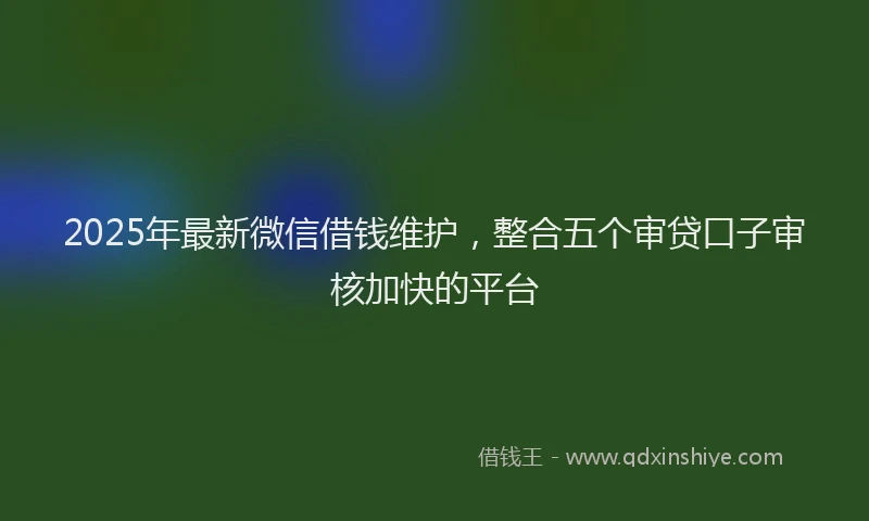 2025年最新微信借钱维护，整合五个审贷口子审核加快的平台