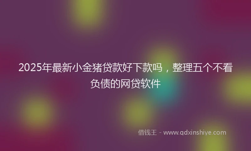 2025年最新小金猪贷款好下款吗，整理五个不看负债的网贷软件