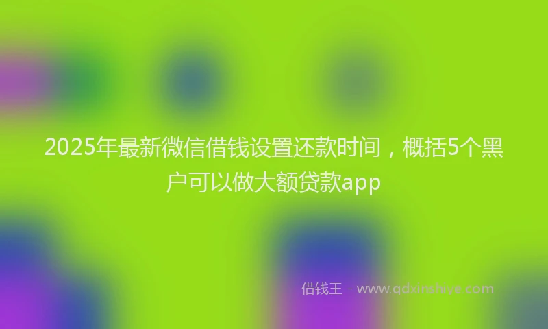 2025年最新微信借钱设置还款时间，概括5个黑户可以做大额贷款app