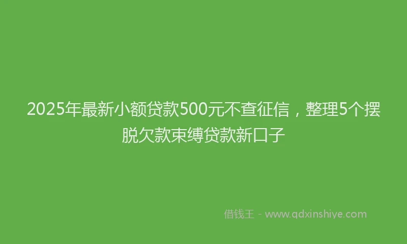 2025年最新小额贷款500元不查征信，整理5个摆脱欠款束缚贷款新口子