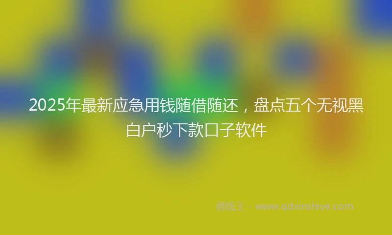 2025年最新应急用钱随借随还，盘点五个无视黑白户秒下款口子软件