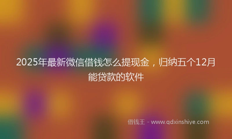 2025年最新微信借钱怎么提现金，归纳五个12月能贷款的软件