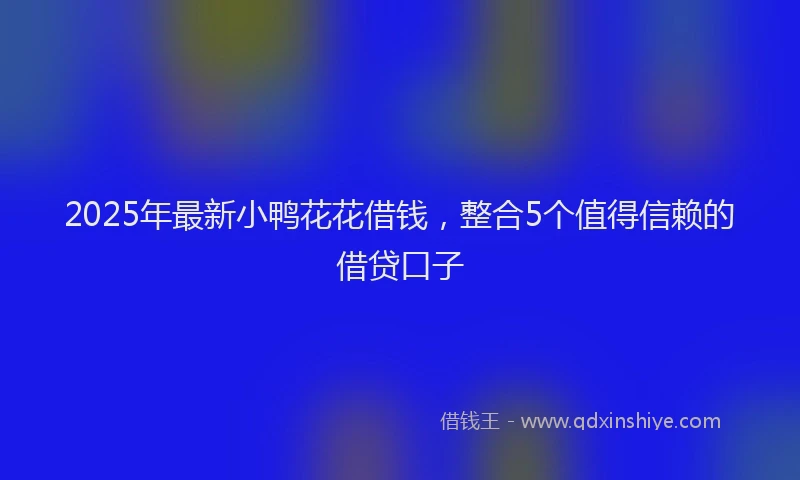 2025年最新小鸭花花借钱，整合5个值得信赖的借贷口子