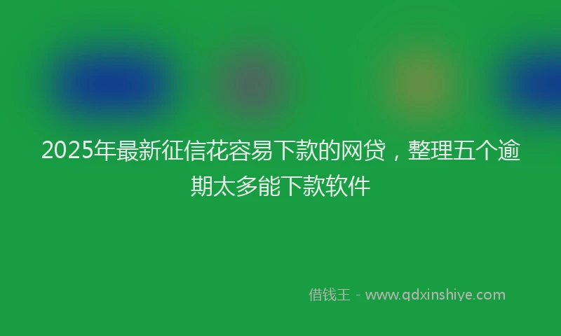 2025年最新征信花容易下款的网贷，整理五个逾期太多能下款软件
