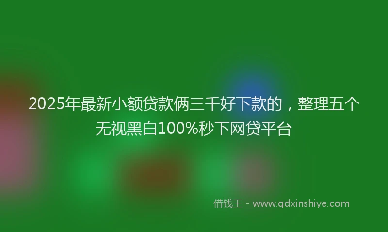 2025年最新小额贷款俩三千好下款的，整理五个无视黑白100%秒下网贷平台