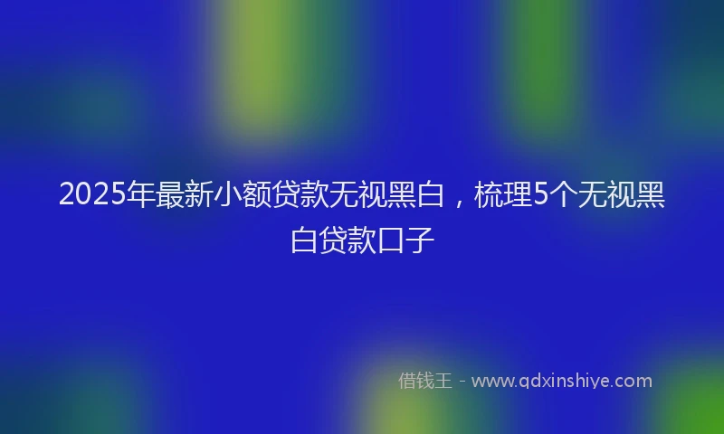 2025年最新小额贷款无视黑白，梳理5个无视黑白贷款口子