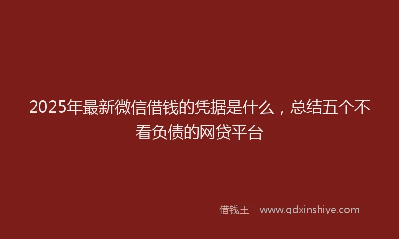 2025年最新微信借钱的凭据是什么，总结五个不看负债的网贷平台