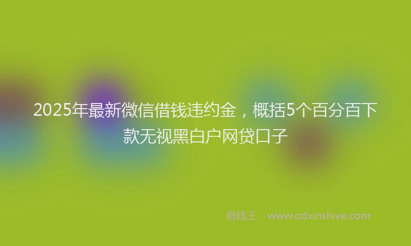 2025年最新微信借钱违约金，概括5个百分百下款无视黑白户网贷口子
