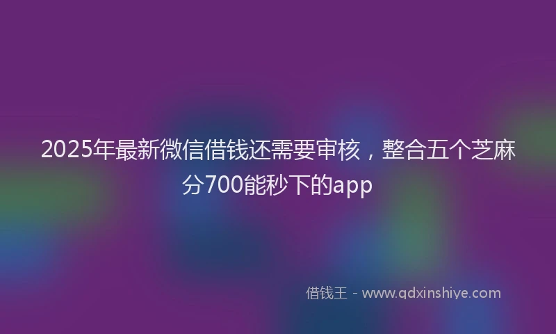 2025年最新微信借钱还需要审核，整合五个芝麻分700能秒下的app