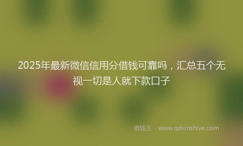 2025年最新微信信用分借钱可靠吗，汇总五个无视一切是人就下款口子