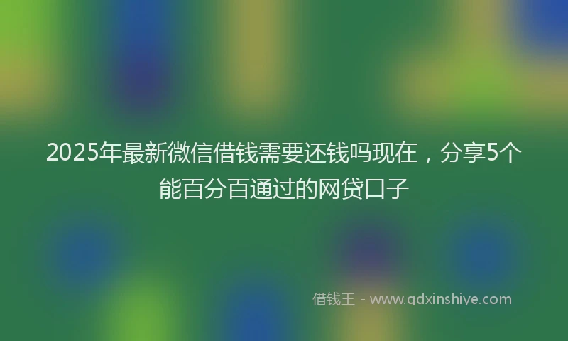 2025年最新微信借钱需要还钱吗现在，分享5个能百分百通过的网贷口子