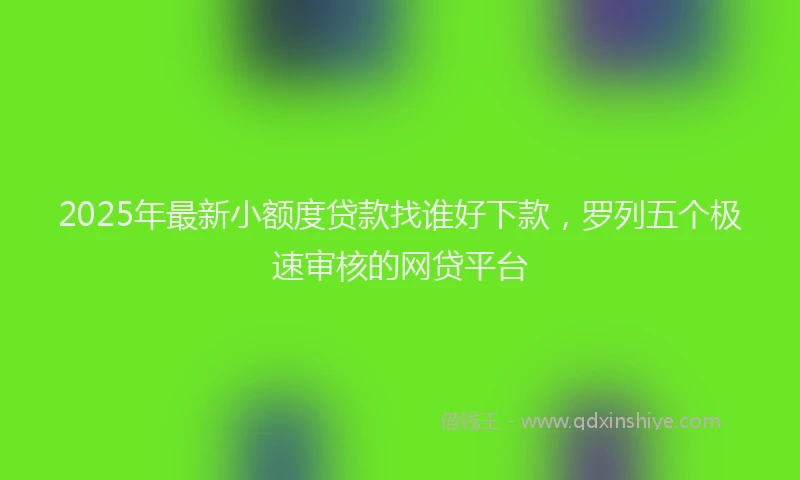 2025年最新小额度贷款找谁好下款，罗列五个极速审核的网贷平台
