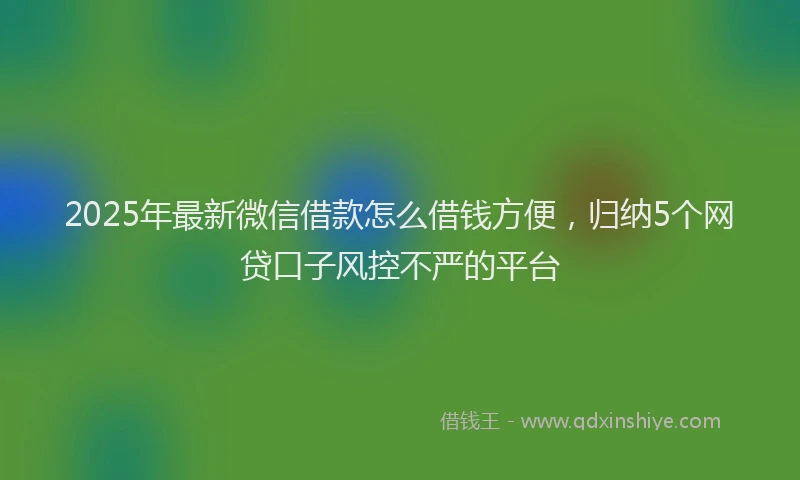 2025年最新微信借款怎么借钱方便，归纳5个网贷口子风控不严的平台
