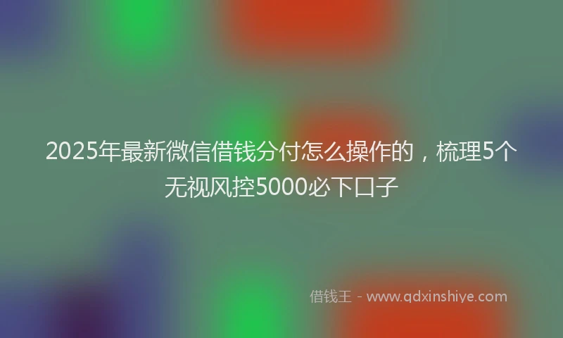 2025年最新微信借钱分付怎么操作的，梳理5个无视风控5000必下口子