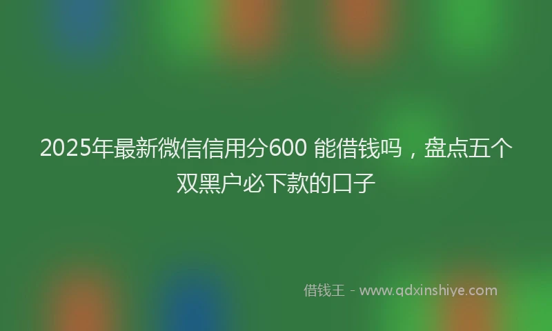 2025年最新微信信用分600 能借钱吗，盘点五个双黑户必下款的口子